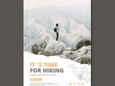 户外徒步旅行概念海报