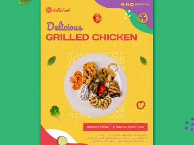 餐厅食品简约宣传海报