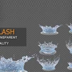 皇冠水溅透明水png素材