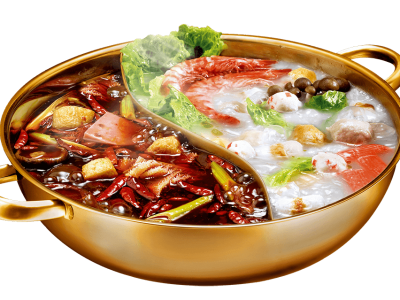 一盆鸳鸯火锅png免扣图片