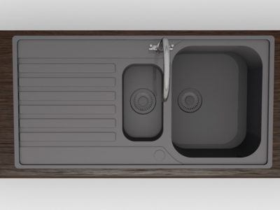 基本厨房水槽和水龙头模型