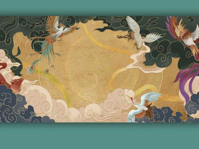 敦煌国潮复古中国风神话免扣背景PNG透明图片