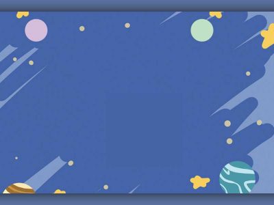 边框星球星星蓝色卡通banner免扣背景