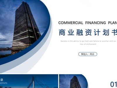 商务风商业创业项目融资计划书PPT模板