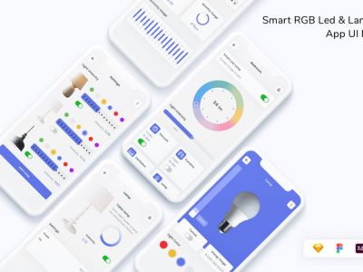 绚丽多彩的智能RGB Led灯光控制APP UI Kit素材