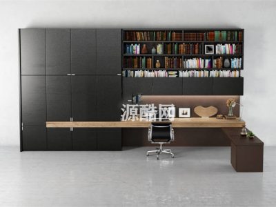 室内场景模型书桌模型电脑模型椅子模型书本模型柜子模型