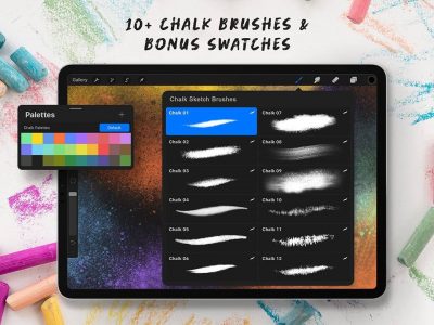 Procreate粉笔手绘笔刷PR笔刷素材下载