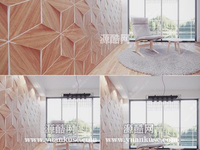 客厅模型靠椅模型椅子模型落地窗模型地毯模型