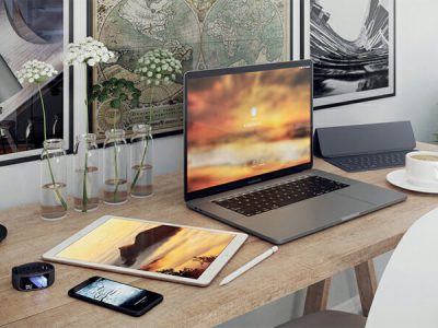室内场景模型macbook电脑产品场景C4D模型