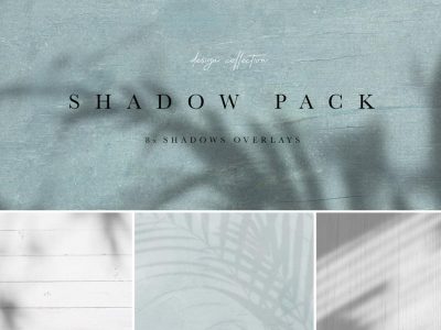 8个逼真高分辨率树叶底纹背景阴影PSD纹理素材包