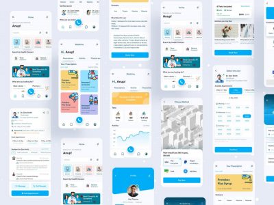 42个医疗医药相关的UI界面素材包