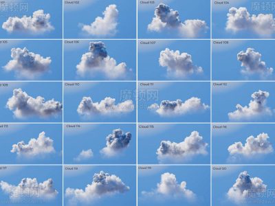 VDB体积云-100组高品质云朵VDB云VDB Clouds Pack Volume 2（内含中文字幕教程）-源酷网