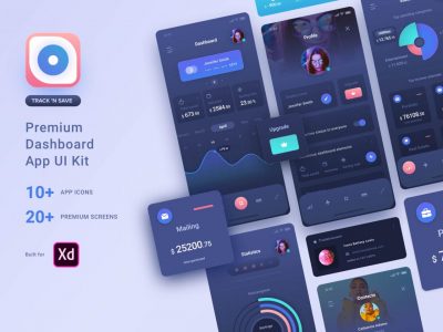 深色数据类UI KIT素材