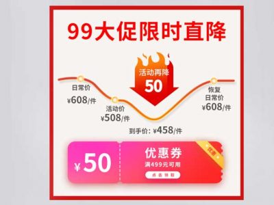 99大促白底降价电商淘宝直通车主图