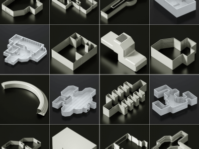 281款C4D模型，科幻造型零件模型合集,用来设计科幻大片简直太酷了！