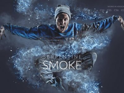 PS一键生成逼真质感蛇形烟雾缭绕PS动作效果-源酷网