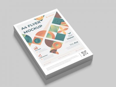 一套简约清新海报设计VI样机PSD展示素材模型