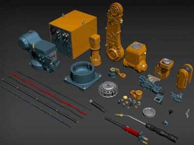 机械手臂模型机械手臂零部件模型零件模型-源酷C4D模型