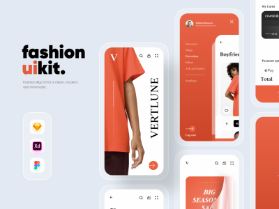 一套时尚简洁的电商APP UI套件素材包