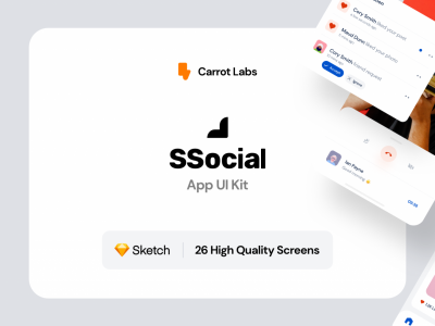 一套适用于社交平台的SKETCH UI素材包
