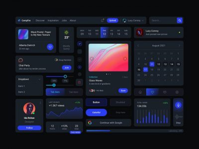 23个暗黑风格网站后台管理素材模板（FIG）