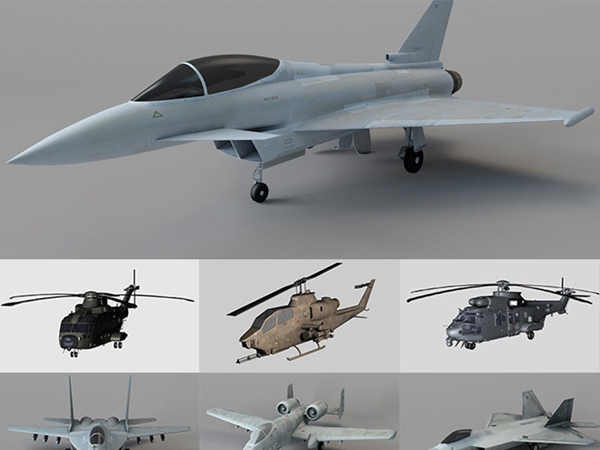 C4D模型军事装备直升飞机坦克快艇空军战斗机3D模型下载