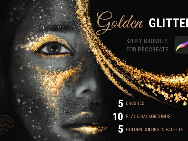 金色梦幻高端Procreate_PR笔刷设计素材包