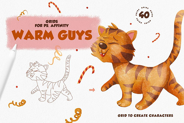 40个多样的手绘风格PS笔刷设计素材包下载