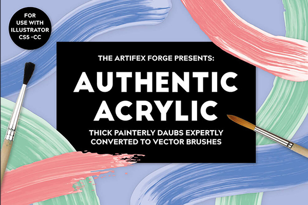 丙烯酸涂料亚克力AI笔刷矢量笔刷设计素材下载