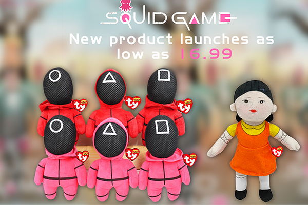 鱿鱼游戏毛绒玩具电商banner海报模板设计素材下载