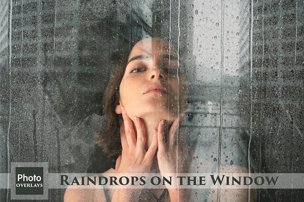 PS窗户雨水/雨滴照片叠层JPG素材