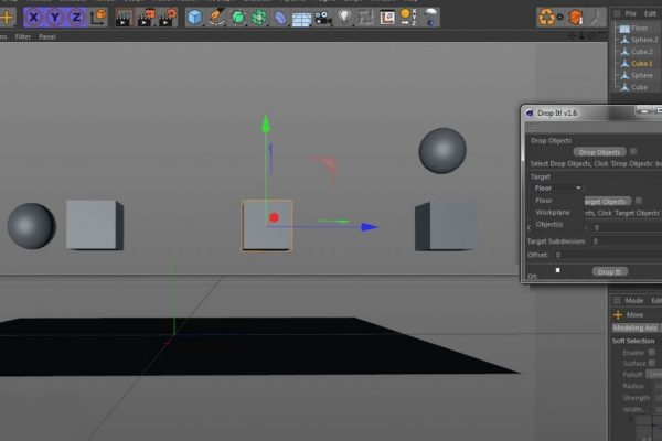 C4D地面对齐插件Cinema 4D Plugin Drop To Floor 1.2 Win/Mac 支持C4D R14-R25