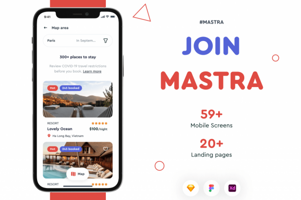 59个红色旅游主题风格APP UI界面设计素材包下载