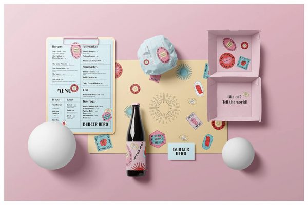 超级逼真的汉堡场景样机PSD素材包