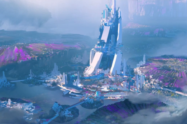 C4D教程C4D+PS使用OCTANE渲染科幻概念建筑场景视频教程中文字幕