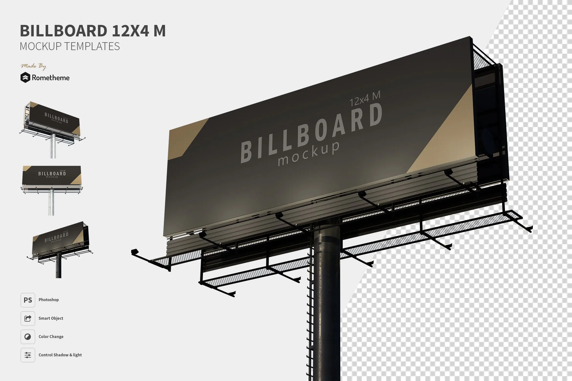 高速公路大型广告牌效果图样机PSD素材下载 Billboard – Mockup FH