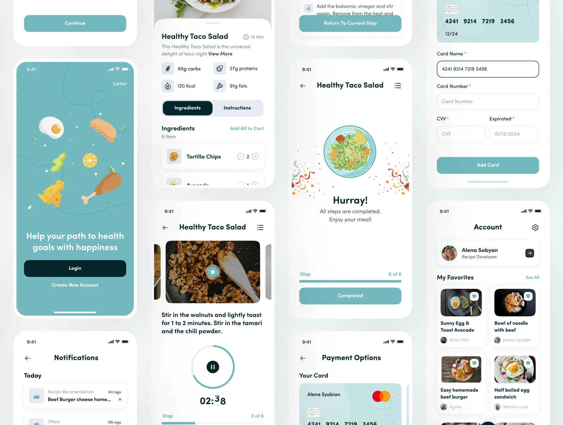 食品/食谱/烹饪App应用界面UI套件下载