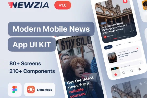 现代移动新闻媒体App界面应用UI套件下载