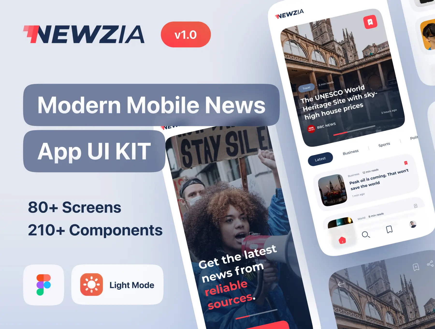 现代移动新闻媒体App界面应用UI套件下载