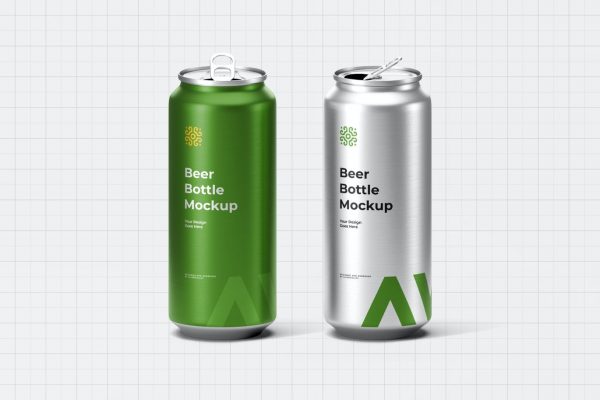 饮料、啤酒包装易拉罐PSD样机设计素材下载