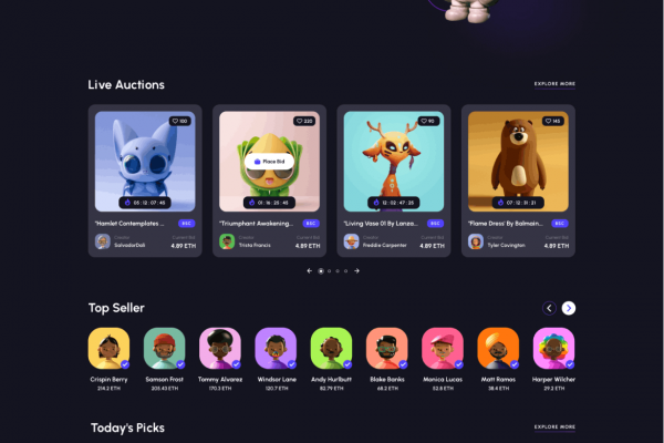 NFT 交易平台PC端响应式网页UI模板设计素材下载