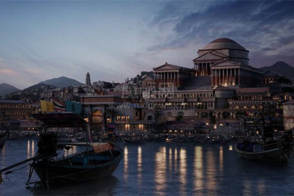 C4D古罗马建筑模型古代罗马建筑3D模型万神殿模型下载