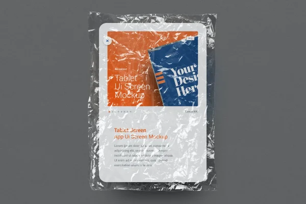 透明塑料袋展示样机PSD模板下载 Tablet Presentation Plastic Bag Showcase Mockup