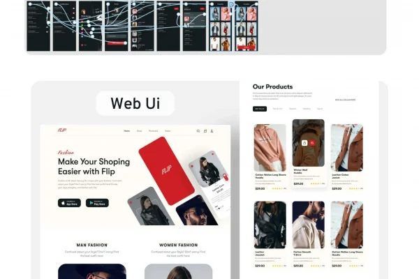 品牌商店App应用界面UI KIT套件模板设计素材下载