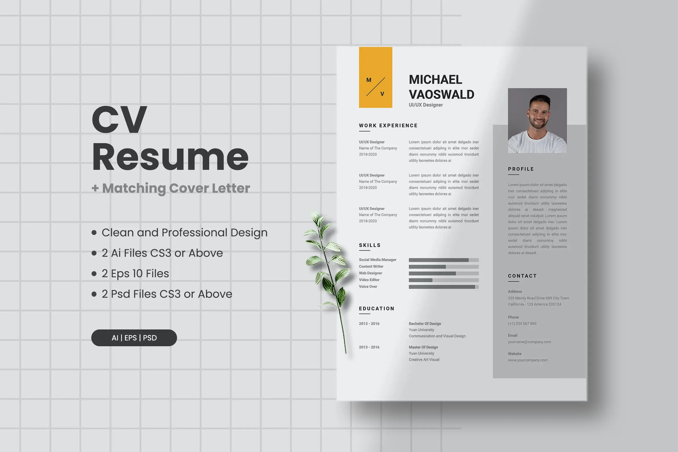 Web前端应聘简历设计模板 CV Resume Template