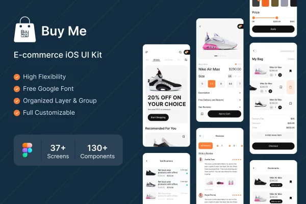 商城电子商务App移动应用程序iOS UI套件设计素材下载
