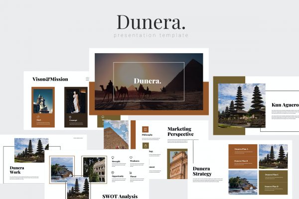 博物馆展品展示幻灯片演示PPT模板 Dunera – Museum Powerpoint Template
