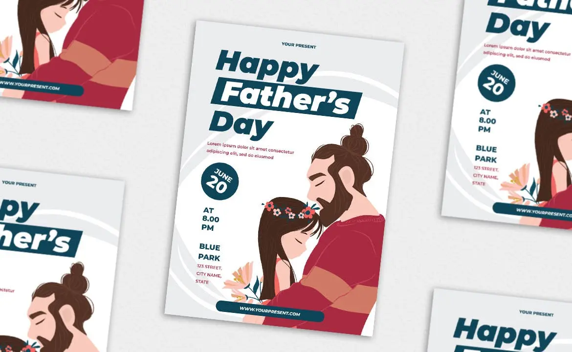 父亲节传单/海报插画模板设计素材下载v2 Father’s Day Vol. 2 – Flyer, Poster & Instagram AS