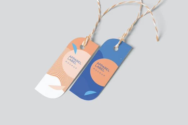 服装价格标签展示样机设计素材下载