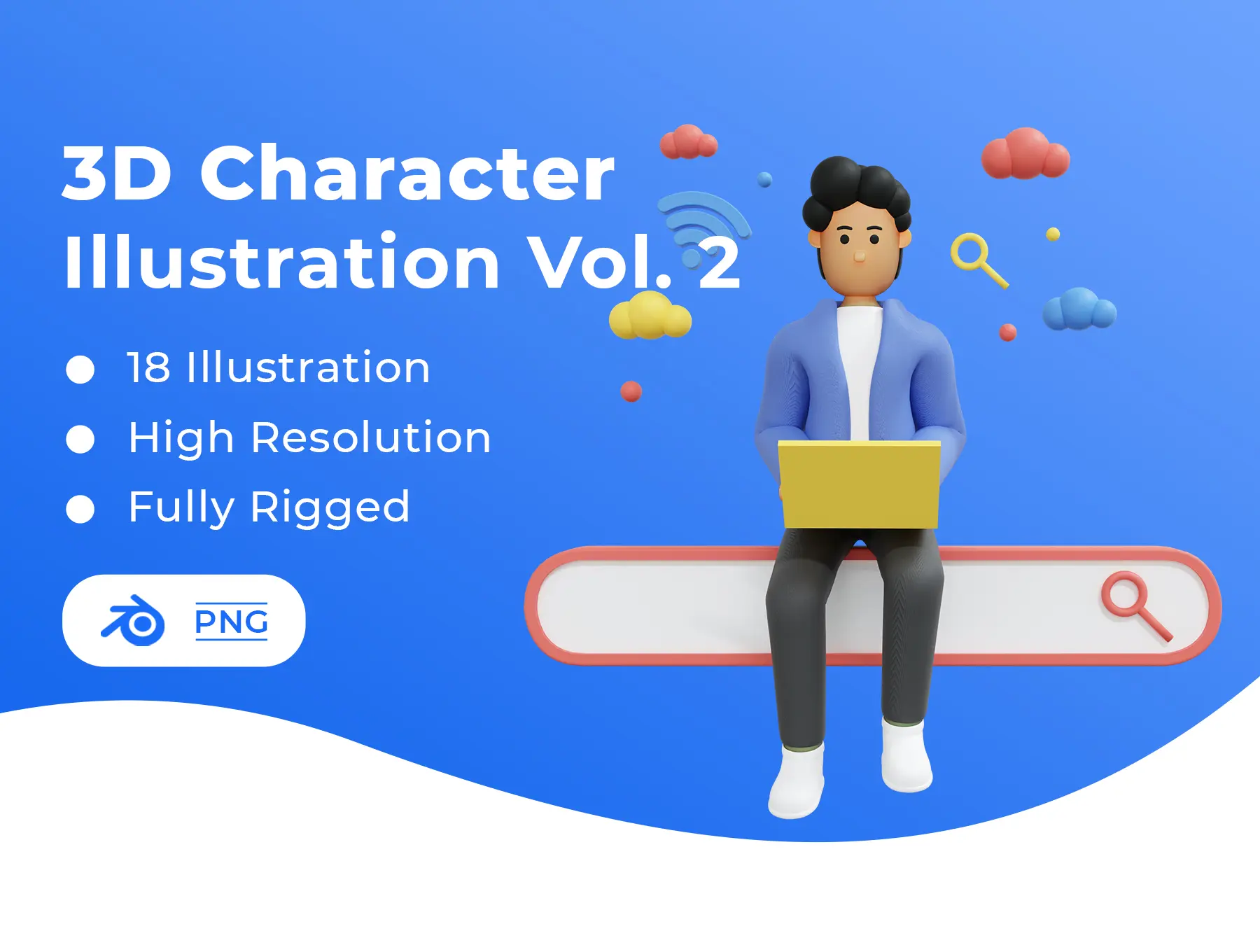 3D人物角色插画设计素材blend3D人物模型